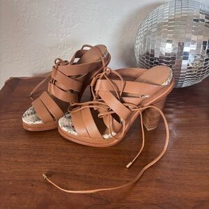 Lace-Up Heeled Sandals